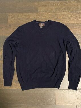 Black Brown 1826 Men's Navy V-Neck Sweater